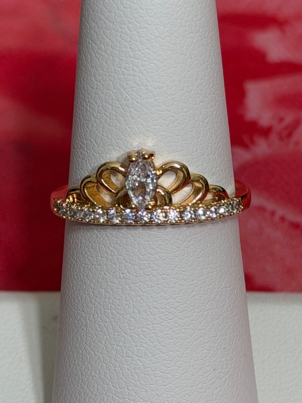 Pretty Bird 18k Rose Gold Plated Tiara Ring - Women Jewelry, size 7